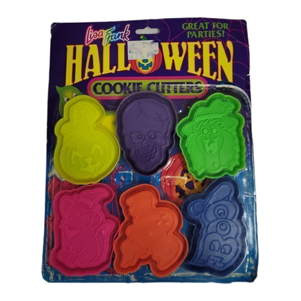 VINTAGE 90s Lisa Frank cookie cutters‎ neon Halloween cat ghost dog witch skull